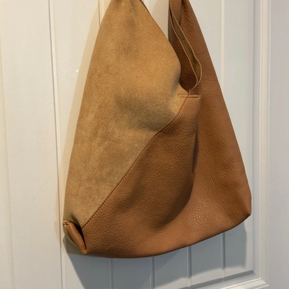 Shiraleah Two-Tone Leather Tote Bag